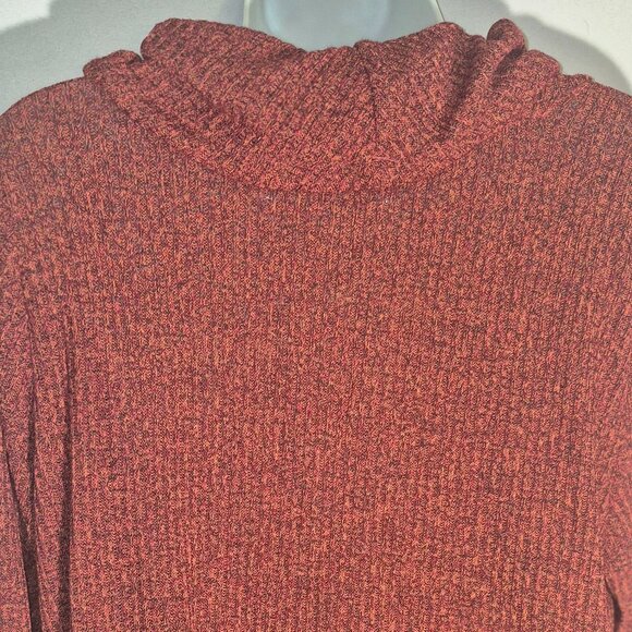 RAFAELLA Cowl Neck sweater top, burnt orange and pink blend, in size Large - Picture 10 of 16